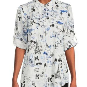 KARL LAGERFELD PARIS Whimsical Print Logo Shirt